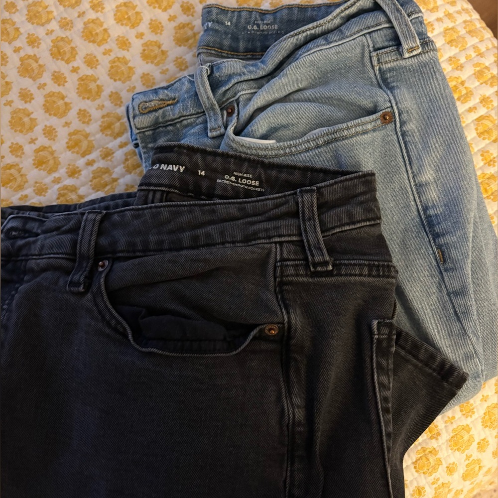 Old Navy OG Loose Jeans - sz 14, 2 pairs (black and blue)